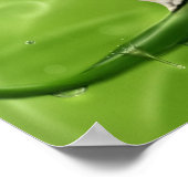 雨の中のかわいい漫画カタツムリ ポスター (角)