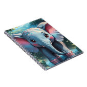 雨の中のかわいい象 ノートブック (右側)