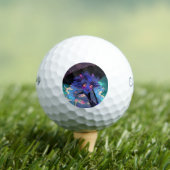 雨の中のかわいい鬼の女の子 ゴルフボール (インサイチュ 木)