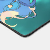 雨の中のかわいい鬼の女の子 デスクマット (コーナー)
