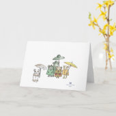 雨の中のねずみたち カード (黄色い花)