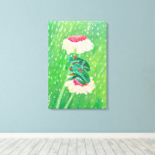 雨の中のカエル キャンバスプリント (インサイチュ (ウッドフロア))