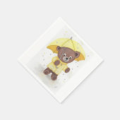 雨の中のクマ足 スタンダードカクテルナプキン (角)