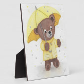 雨の中のクマ足 フォトプラーク (側面)