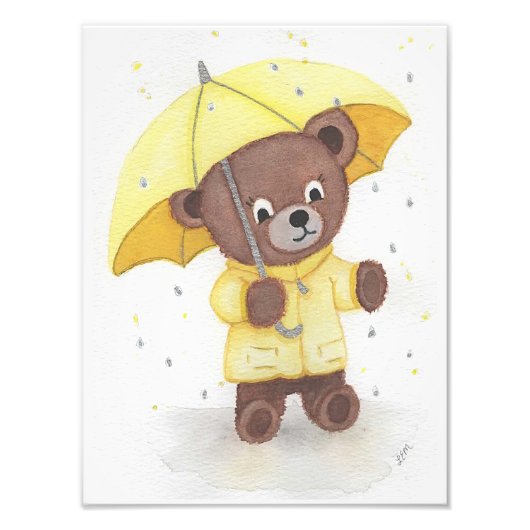雨の中のクマ足 フォトプリント            (正面)