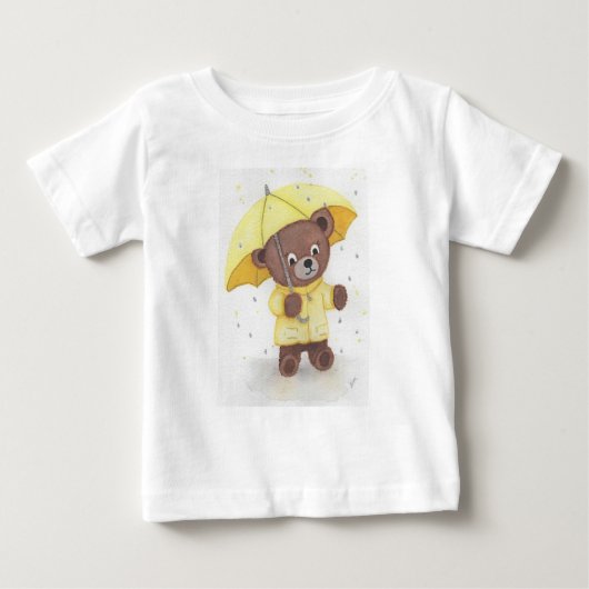 雨の中のクマ足 ベビーTシャツ (正面)
