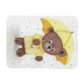 雨の中のクマ足 マグネット (横)