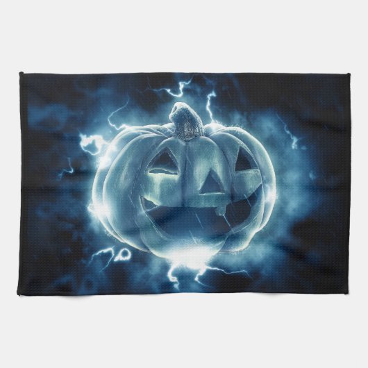 雨の中のジャック・オランタン キッチンタオル (横)