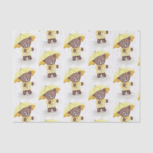 雨の中のテディベア 薄葉紙 (正面)