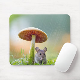 雨の中のネズミ マウスパッド