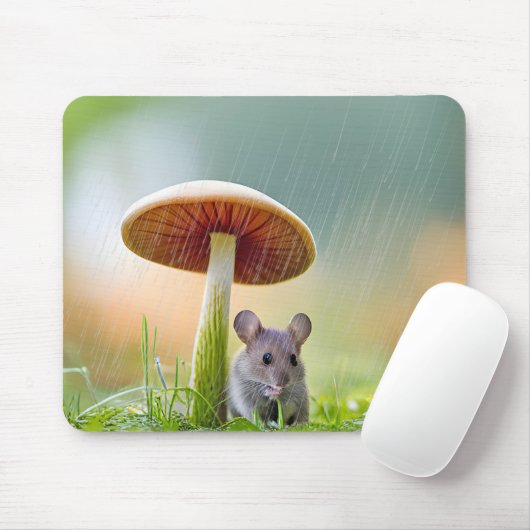 雨の中のネズミ マウスパッド (マウス)