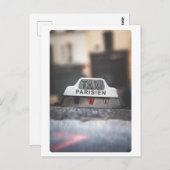 雨の中のパリジャンのタクシー ポストカード (正面/裏面)