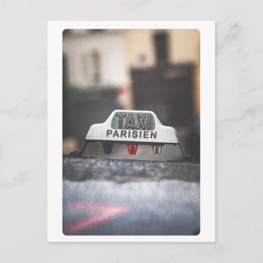 雨の中のパリジャンのタクシー ポストカード (正面)