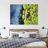 雨の中のピンクの蓮 キャンバスプリント (インサイチュ (寝室))