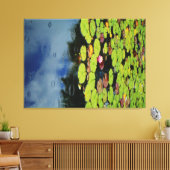 雨の中のピンクの蓮 キャンバスプリント (インサイチュ (リビング))