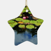 雨の中のピンクの蓮 セラミックオーナメント (右)