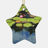 雨の中のピンクの蓮 セラミックオーナメント (左)