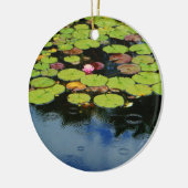 雨の中のピンクの蓮 セラミックオーナメント (左)
