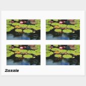 雨の中のピンクの蓮 長方形シール (シート)