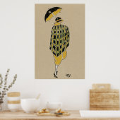 雨の中のフラッパーの女の子 ポスター (キッチン)