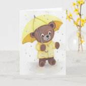 雨の中のベア足 カード (黄色い花)