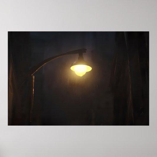 雨の中のランタン – Moody Streetlight Poster ポスター (正面)