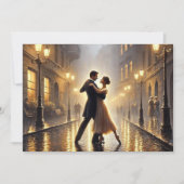 雨の中のロマンチックなカップル シーズンカード (正面)