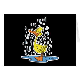 雨の中の可愛いパドルダック