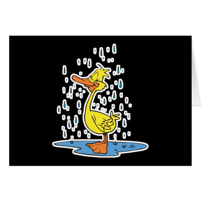 雨の中の可愛いパドルダック (正面横)