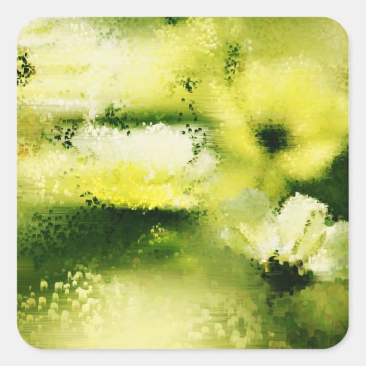 雨の中の夢の花2 – 絵画のシール スクエアシール (正面)