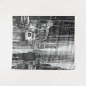 雨の中の姿黒と白 – アート タペストリー (正面(横))