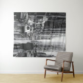 雨の中の姿黒と白 – アート タペストリー (インサイチュ(横))