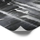 雨の中の姿黒と白 – アート ポスター (角)