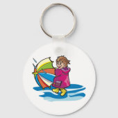 雨の中の子ども キーホルダー (正面)