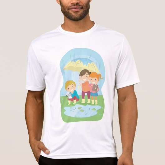 雨の中の子供たちの科学自然研究 Tシャツ (正面)