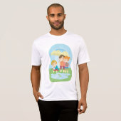 雨の中の子供たちの科学自然研究 Tシャツ (正面フル)