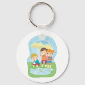 雨の中の子供たち キーホルダー (正面)