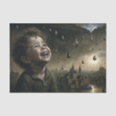雨の中の子供のシュールレアリスム・デコパージュ 薄葉紙 (正面)