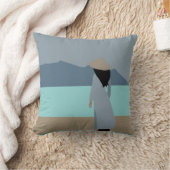 雨の中の少女 クッション (ブランケット)