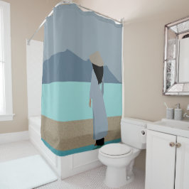 雨の中の少女 シャワーカーテン