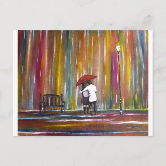 雨の中の愛 ポストカード (正面)