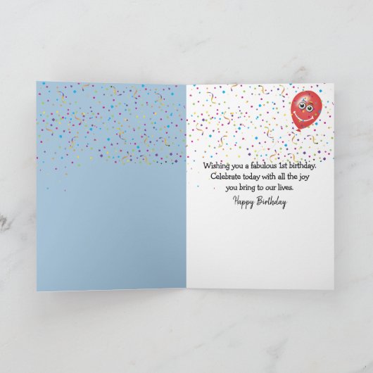 雨の中の最初の誕生日のアヒル踊り カード (内部)