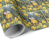 雨の中の水仙とネズミ ラッピングペーパー (ロールコーナー)