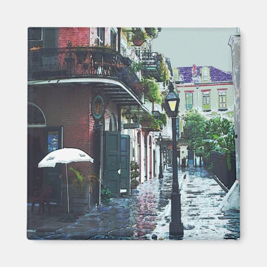 雨の中の海賊の路地 マグネット (正面)