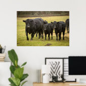 雨の中の牛 ポスター (ホームオフィス)