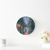 雨の中の猫歩く ラウンド壁時計 (ホーム)