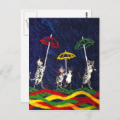 雨の中の猫 ポストカード (正面/裏面)