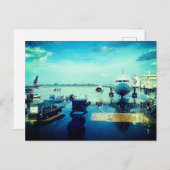 雨の中の空港 ポストカード (正面/裏面)