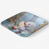 雨の中の第2期の誕生日ダック踊り ペーパープレート (傾斜あり)