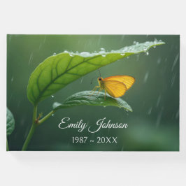 雨の中の葉の上の黄金の蝶 ゲストブック